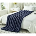 thumbnail image 2 of Favager Channel Knit Throw - Extra Soft, 50" x 70", Navy, 2 of 10