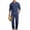 Navy, variant on Ohufall Sets for Men Turndown Collar Button Long Sleeve Zipper Straight Solid Color Pants Set