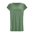 thumbnail image 3 of TYGHBN Women's Casual Round Neck Batwing Sleeve Solid Color T Shirt for Spring and Summer Short Sleeve Tees Women Athletic Long Sleeve Shirt Women Fitted Tech Apparel Women Summer Top Solid Workout, 3 of 3