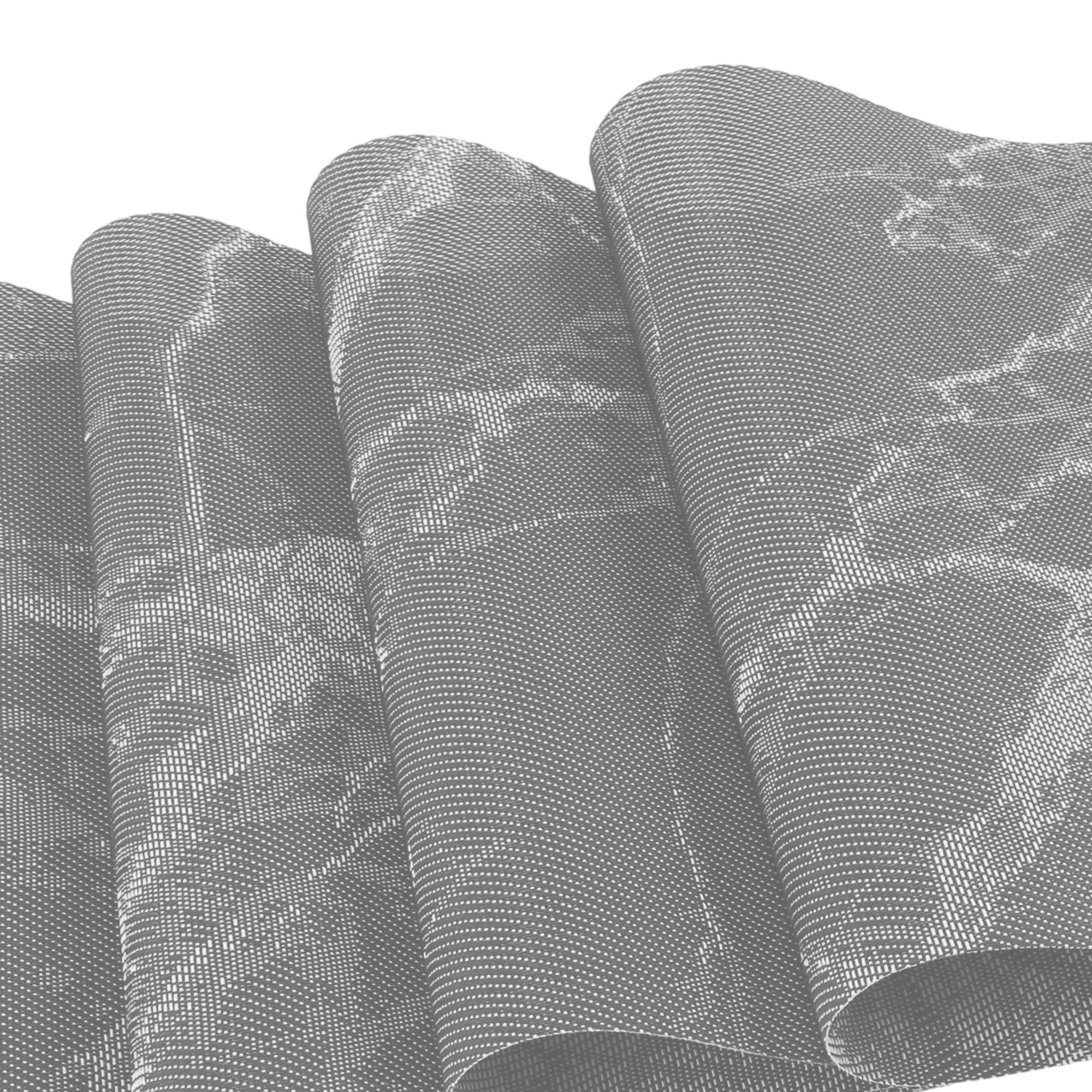 Unique Bargains 4 Pcs Marble Pattern Polyester Heat Resistant Washable Placemats  Gray