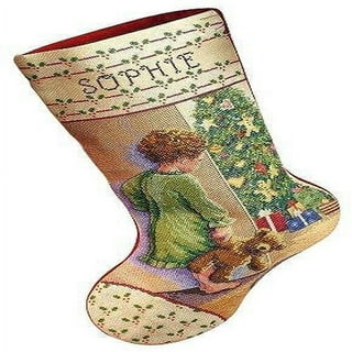 Alice Peterson Home Creations Holiday Edition Needlepoint Stocking Kit- Elegant Ornaments- Large, Deluxe Size