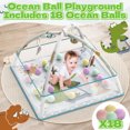 thumbnail image 3 of WonderStone 5-in-1 Baby Gym & Play Mat, Tummy Time Toys with Sensory Toys & 18 Balls for Newborns and Infants 0-12 Months, Dinosaur, 3 of 8