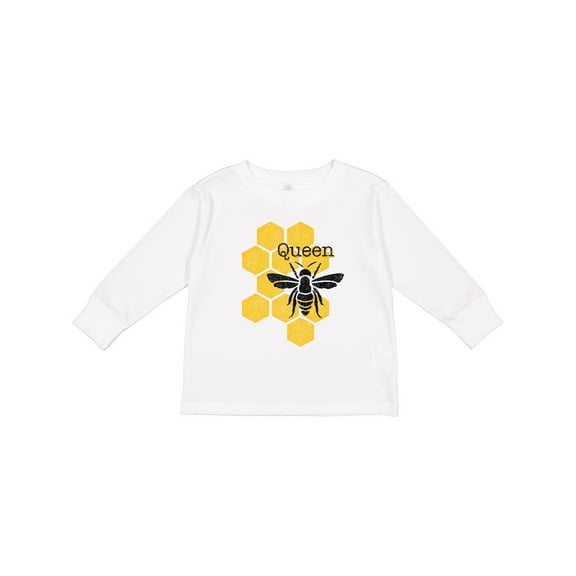 Inktastic Honeycomb Queen Bee Girls Long Sleeve Toddler T-Shirt