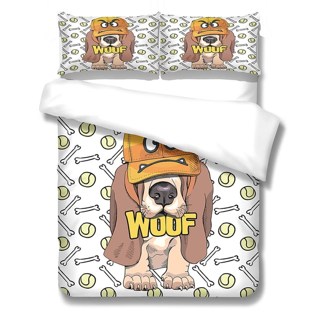Conjunto de edredones Dog Themed Durbet Funds Almohada Shams Dormitorio Dormoons Imprimir Conjuntos de ropa de cama para la primavera verano otoño invierno m lyshdw2109250006 3 piezas sidaley HA012372-06