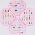 thumbnail image 2 of 36 Pairs/Box Ears Studs Set Multi-Color Crystal Cartoon Hypoallergenic Plastic Earrings Set for Kids Women Girl Daughter Teen Girls Gifts Jewelry, 2 of 5