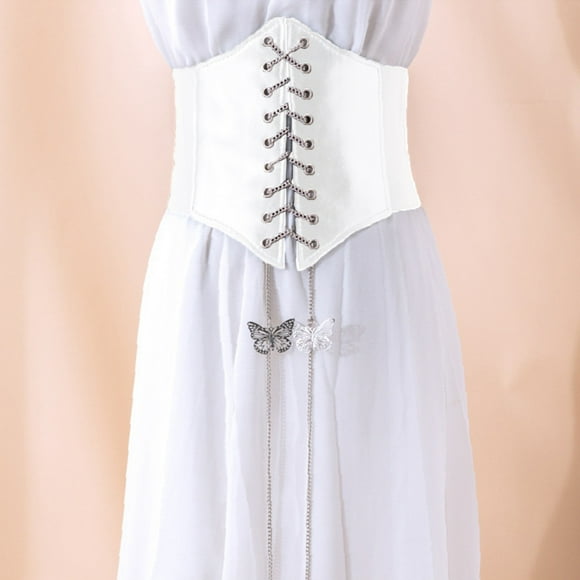 Belt Category Product Title for Platform Competition Analysis Bow Knot Court Women's Thin Chain Girdle Elastic Belt Girdle -Wide Women's Style Straps Corset Accessory