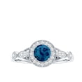 thumbnail image 4 of Rosec Jewels London Blue Topaz Vintage Inspired Engagement Ring for Women - Blue Topaz Diamond Ring - AAA Grade - With Jewelry Box, 14K White Gold, US 5.00, 4 of 8