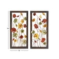 thumbnail image 3 of DecMode Multi Colored Metal Floral Wall Decor with Black Frame (2 Count), 3 of 10