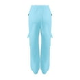 thumbnail image 7 of Pant for Women Joggers For Women Dress Pants Women Women'S Elastic Lace-Up Casual Solid Color High-Waisted Zipper Pocket Tapered Sweatpants Sky Blue M, 7 of 7
