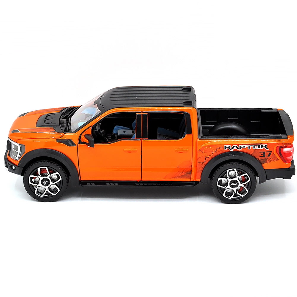1: 20 Suitable for Ford Raptor F150 alloy die-casting metal car model, with sound, light and rebound functions, children's toy car collection, boys' birthday gift