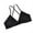 Black, variant on Njagoc3 Womens Ribbed Spaghetti Strap Bandeau Bra V Neck Wirefree Non Slip Seamless Bralette
