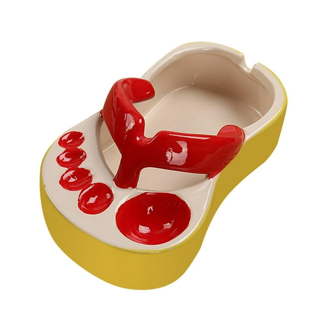 Bearachild Ceramic French Fries Dish Feet Shaped Dish Chip Serving Bowl for Kitchen Mostrada Rojo