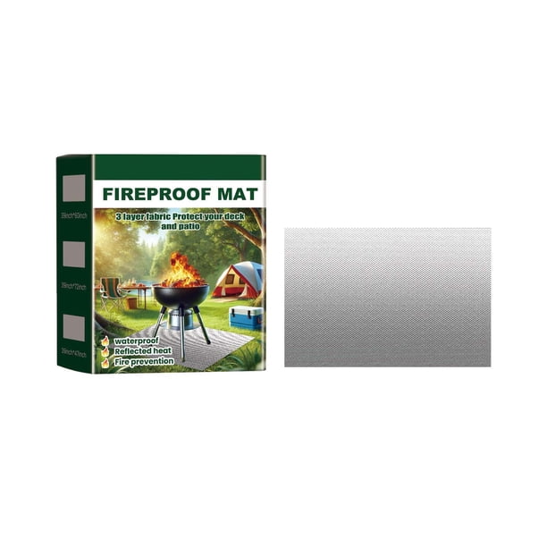 Alfombrilla portátil para barbacoa Xihbxyly, resistente al fuego y a las manchas, para exteriores