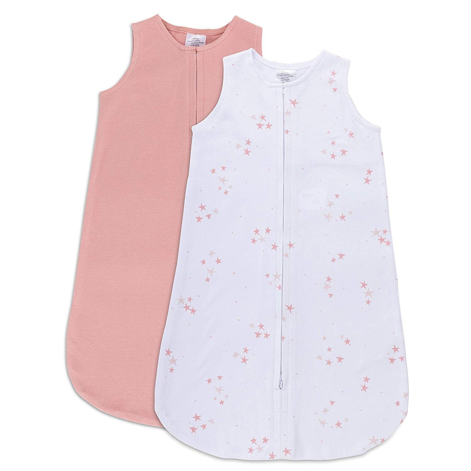 100% Cotton Wearable Blanket Baby Sleep Bag Pink Bunnies 2 Pack 6-12 Months 