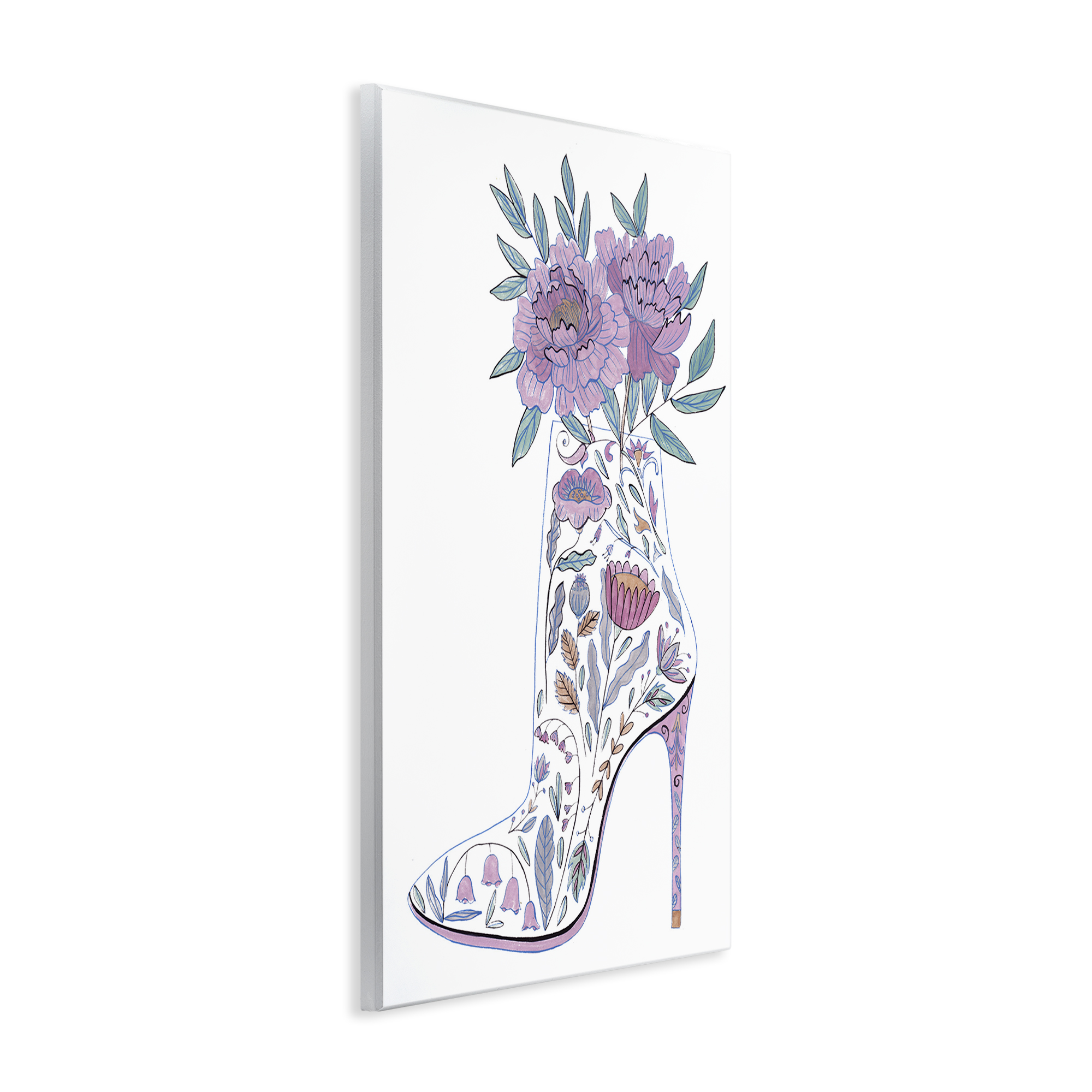 Stupell Industries Floral Heel Bouquet Botanical & Floral Painting Unframed Art Print Wall Art, 13 x 19