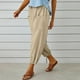 thumbnail image 5 of WILLBEST Pantalones Casuales elegantes para Mujer, Capri de Cintura Alta con Cordón y Bolsillos, Diseño de Pierna Ancha y Corte Corto para Un Uso Diario Cómodo. XXXL, 5 of 7