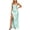 Sky Blue, variant on Dvprdro Spaghetti Strap Satin Side Slit Fitted Pencil Maxi Dress for Women Adjustable Straps Solid Summer Night Out