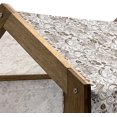 thumbnail image 5 of Ambesonne Chocolate Wooden Pet House, Classical Victorian Flowers and Leaves Abstract Arrangement with Vintage Look, Indoor & Outdoor Portable Dog Kennel with Pillow and Cover, Medium, Brown White Medium Brown White, 5 of 5