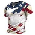 thumbnail image 5 of UVEASISHA Summer T Shirts for Men Big and Tall American Flag Graphic Short Sleeve Crew Neck T-Shirt 4th of July Independence Day Tee Tops Blue XL, 5 of 5