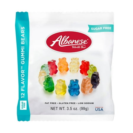 Albanese Sugar-Free Fat-Free Gluten-Free Assorted Flavors Gummi Bears, 3.5