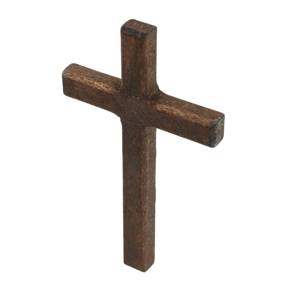 Mini Wooden Cross Ornament Small Decorative Wooden Cross for Craft DIY Projects Dollhouse Christmas Church Scene Accessories