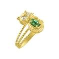 thumbnail image 3 of *RYLOS Simply Fun CAT Green Emerald & Diamond Ring - May Birthstone. Great Ring for Pinky, Middle or Pointer Finger.*, 3 of 4