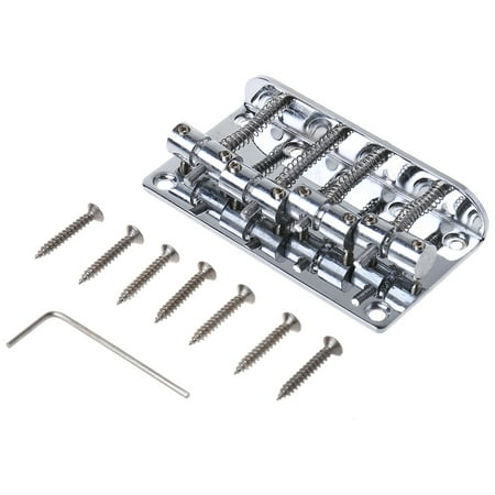 

Guitar Part Chrome Bridge Plate For Jazz Bass Guitar + 5 Screws + Wrench