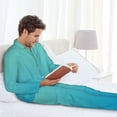 thumbnail image 6 of Picia Teal Turquoise Pattern Men’s Long-Sleeve Sleepwear Set - Soft 2-Piece Loungewear with Pockets, Comfy PJs for Relaxing Nights-XX-Large, 6 of 7