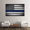 thumbnail image 5 of HFDF US USA American Flag Military Canvas Prt Wall Art Th Blue Le Home Decor Decals Pictures Poster for Livg Room Bedroom Office Canvas Patgs Ready to Hang 20x16inch Framed, 5 of 6