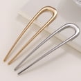 thumbnail image 6 of sunsanly U-Shaped Hair Fork Elegant Golden Silver-color Alloy Anti-slip Long Thick Hair Updo Bun French Hair Pin Stick Women Girls Hair Accessories, 6 of 7
