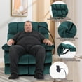 thumbnail image 6 of Oversized Recliner Chair 350 lb Weight Capacity, Home Oversized Velvet Manual Chair Recliner Overstuffed Arms and Back for Home Theater Living Room Green, 6 of 7