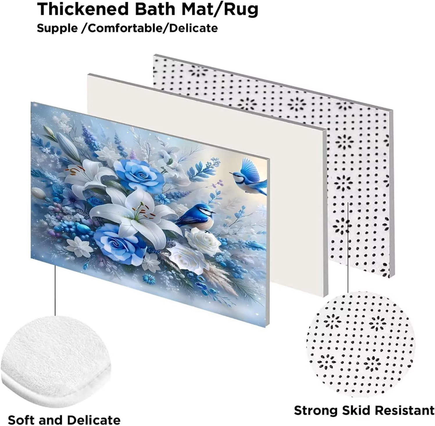 4Pcs Butterfly Shower Curtain Sets with Rugs Butterfly Pearl Bathroom Set with Non-Slip Rugs Toilet Lid Cover and Bath Mat Vintage Shower Curtain with 12 Hooks, Durable Bathroom Decor Set