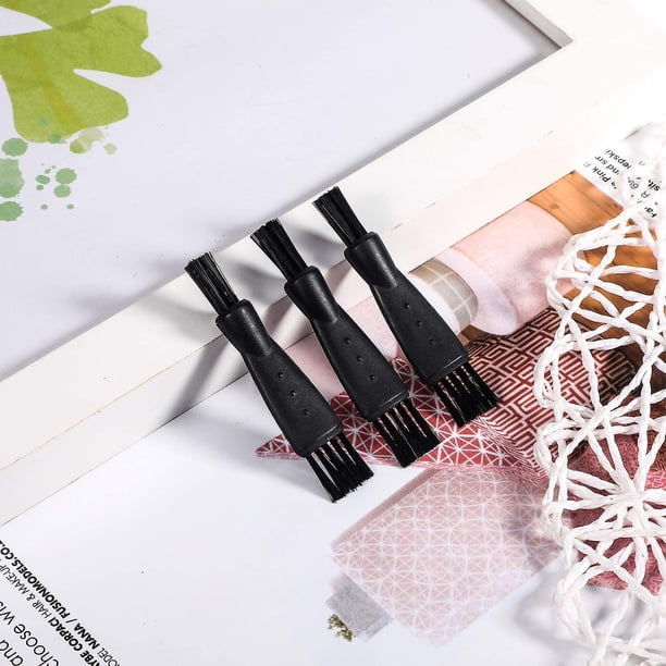 Cepillo para afeitadora, cepillo de limpieza para maquinilla de afeitar, recortadora eléctrica de doble cara, juego de limpiador de cepillo para afeitadora, cerdas de nailon, mango de polipropileno (10 uds, negro) ShuxiuWang 8390612202971