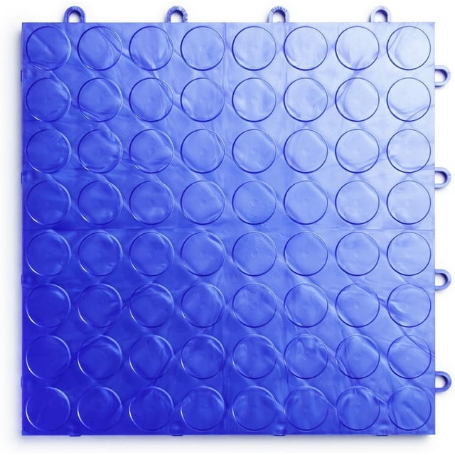 Big Floors RaceDeck CircleTrac, Durable Copolymer Interlocking Modular Garage Flooring Tile (12 Pack), Royal Blue
