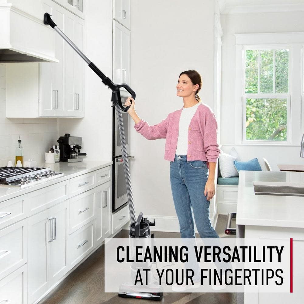 Hoover Bagless Upright Vacuum, WindTunnel Tangle Guard, Powerful, Multi-Surface, with LED, Extension Wand,Turbo, Crevice,& 2-in-1 Upholstery Tool, Lightweight, HEPA Filter, XL Dust Cup, Grey