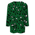 thumbnail image 5 of Qiopertar Tunique Basique à Manches 3/4 Imprimée Col Rond Boutonnée T-shirts Blouses Grandes Économies de Vacances! Offres de la Semaine Liquidation, 5 of 5