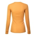 thumbnail image 4 of MixMatchy Women's Long Sleeve Eight Button Closure Henley Thermal Knit Top, 4 of 5