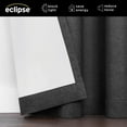 thumbnail image 4 of Eclipse 100% Blackout Curtain, Larissa Solid Grommet Curtain, 95 in Long x 50 in Wide, Textured, Onyx Black, 4 of 10