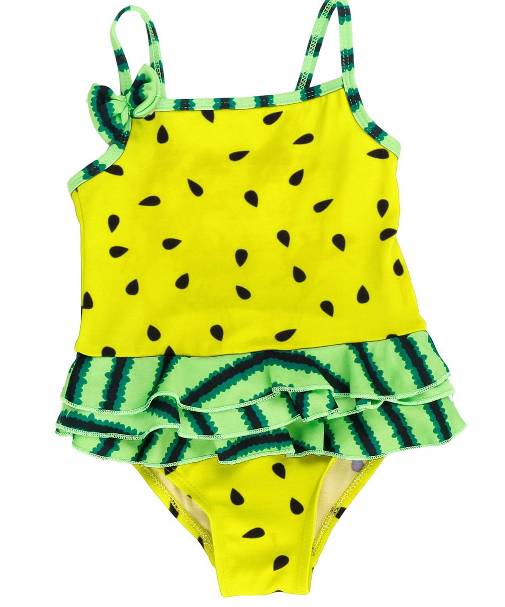 Little Girls' Melon Swimsuit -Yellow - Large - Walmart.com