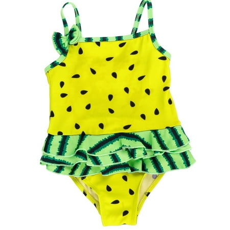its-all-goods - Little Girls' Melon Swimsuit -Yellow - Large - Walmart.com