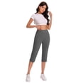 thumbnail image 5 of Jsaierl Womens Plus Size Capris Pants Summer High Waist Pant with Pockets Relaxed Fit Casual Trousers Lightweight Beach Pants, 5 of 9