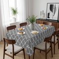 thumbnail image 6 of Modern Geometric Grey Table Cloth Waterproof Tablecloths, Abstract Classic Moroccan Minimalist Tablecloth Dining Table Cover for Kitchen Party Tabletop Outdoor, Rectangle Tablecloth 60x102 Inch, 6 of 9