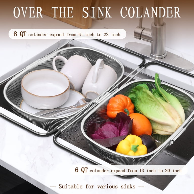 Vesteel 6-Quart Over-Sink Colander with Cheese Grater photo 3