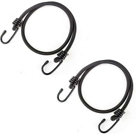 

IMMEKEY Bungee Cord - Latex Black Heavy Duty Outdoor Bungee Cords with Hook