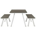 thumbnail image 3 of Pangea Home Jack 3-Piece Modern Aluminum Dining Set in Gray and White Finish, 3 of 3