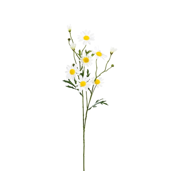 Plastic Flowers for Outdoors, White and Yellow Cloth Bouquets, 20.86 Inches Long, Artificial Flowers for Outdoors, Home and Garden Decor