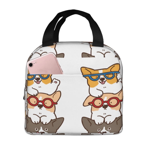 Easygdp Corgi Dog2 Bolsa Térmica Premium - Tela Oxford Impermeable, Gran Capacidad, Bolsillo Frontal, Unisex para Trabajo, Escuela, Actividades al Aire Libre y Picnics