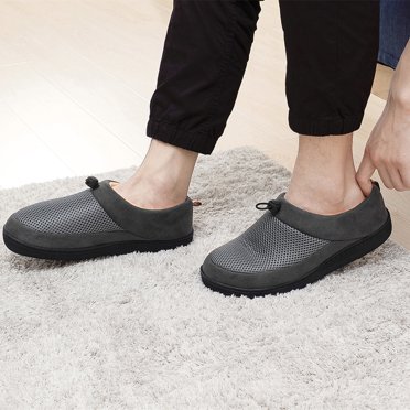 Vonmay Men's Memory Foam Slippers – Anti-skid House Shoes For Indoor/Outdoor (Wool Blend)