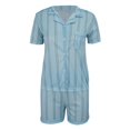 thumbnail image 3 of MVRLSH Pajamas for Women Set Korean Style Striped Contrast Color Single Breasted Turn Down Collar Sleeping Short Sleeves Night Clothes Cute Pajamas, 3 of 8