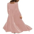thumbnail image 3 of Robes Longues Décontractées pour Femmes, Mode, Coupe Ample, Manches Longues, Unies, Maxi, 3 of 5
